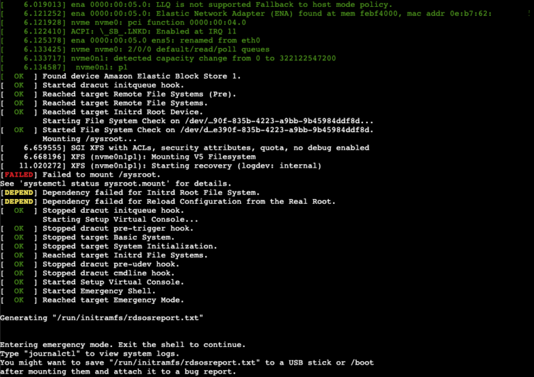 在 EC2 上面遇到 XFS 無法掛載 /sysroot - Clarence 的科技學習實戰筆記